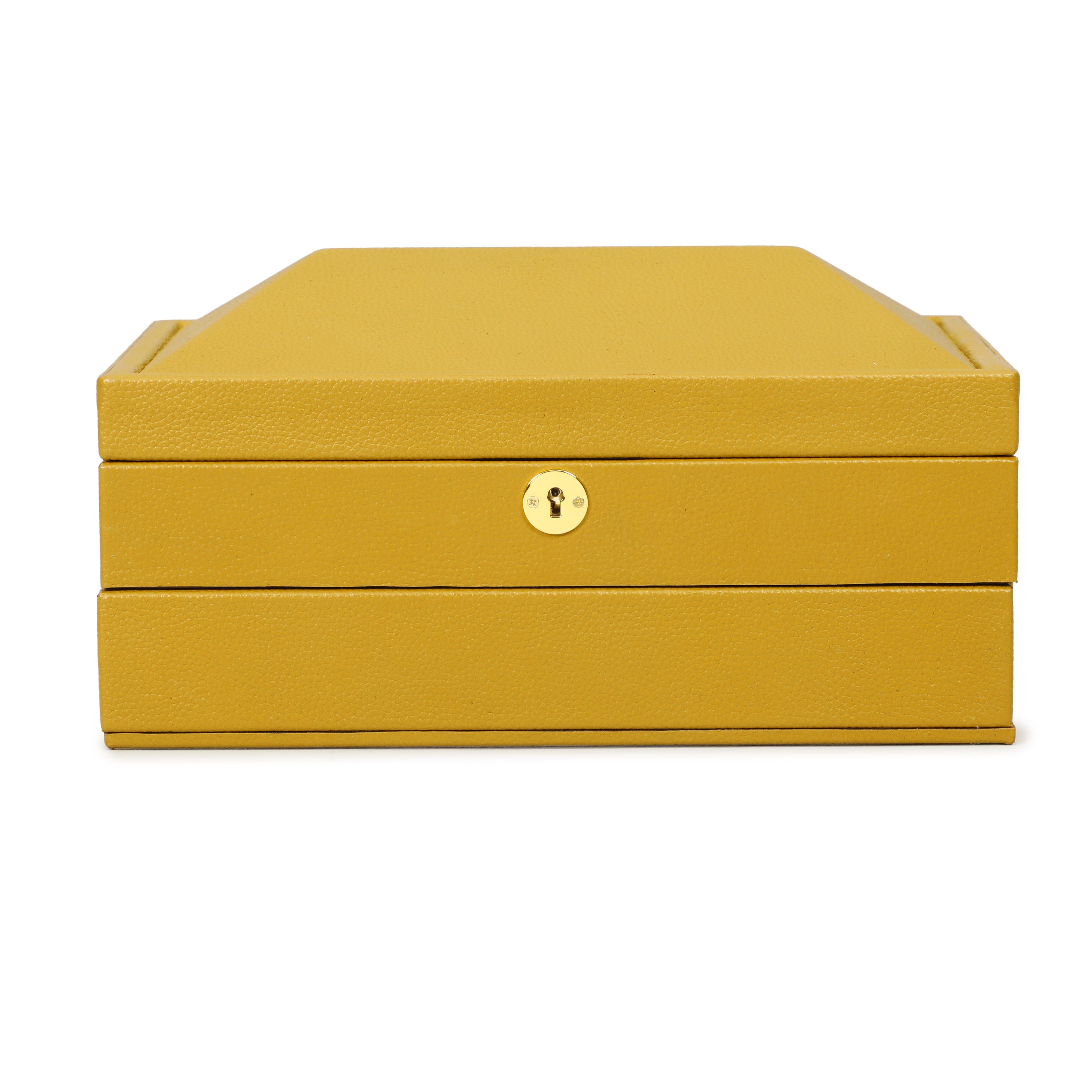 Knox Mustard Yellow Vegan Leather Contract-Grade Jewelry Box - Luxe Home Furnishings (Jersey City, NJ)