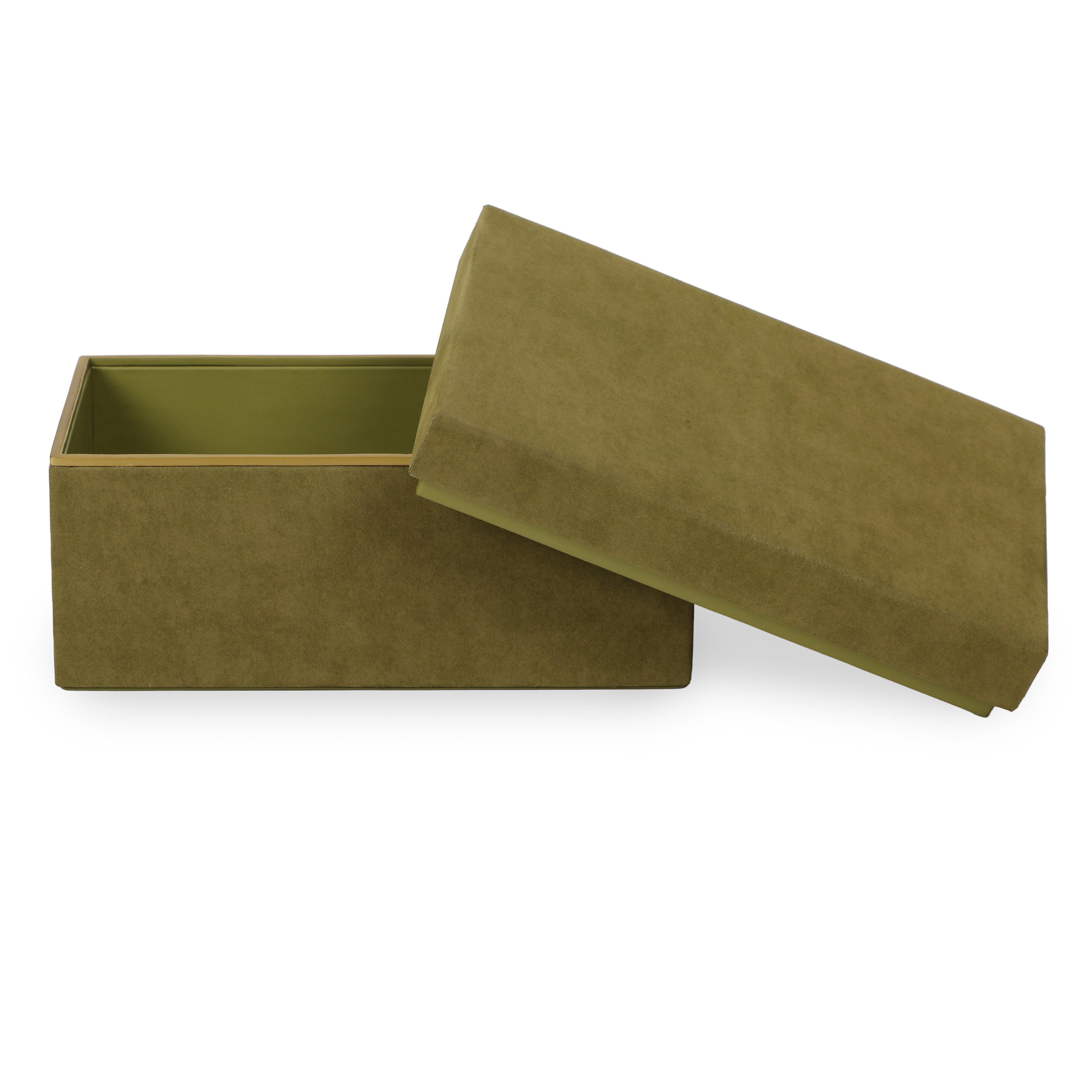 Pisa Green Vegan Suede Contract-Grade Storage Box - Luxe Home Furnishings (Jersey City, NJ)