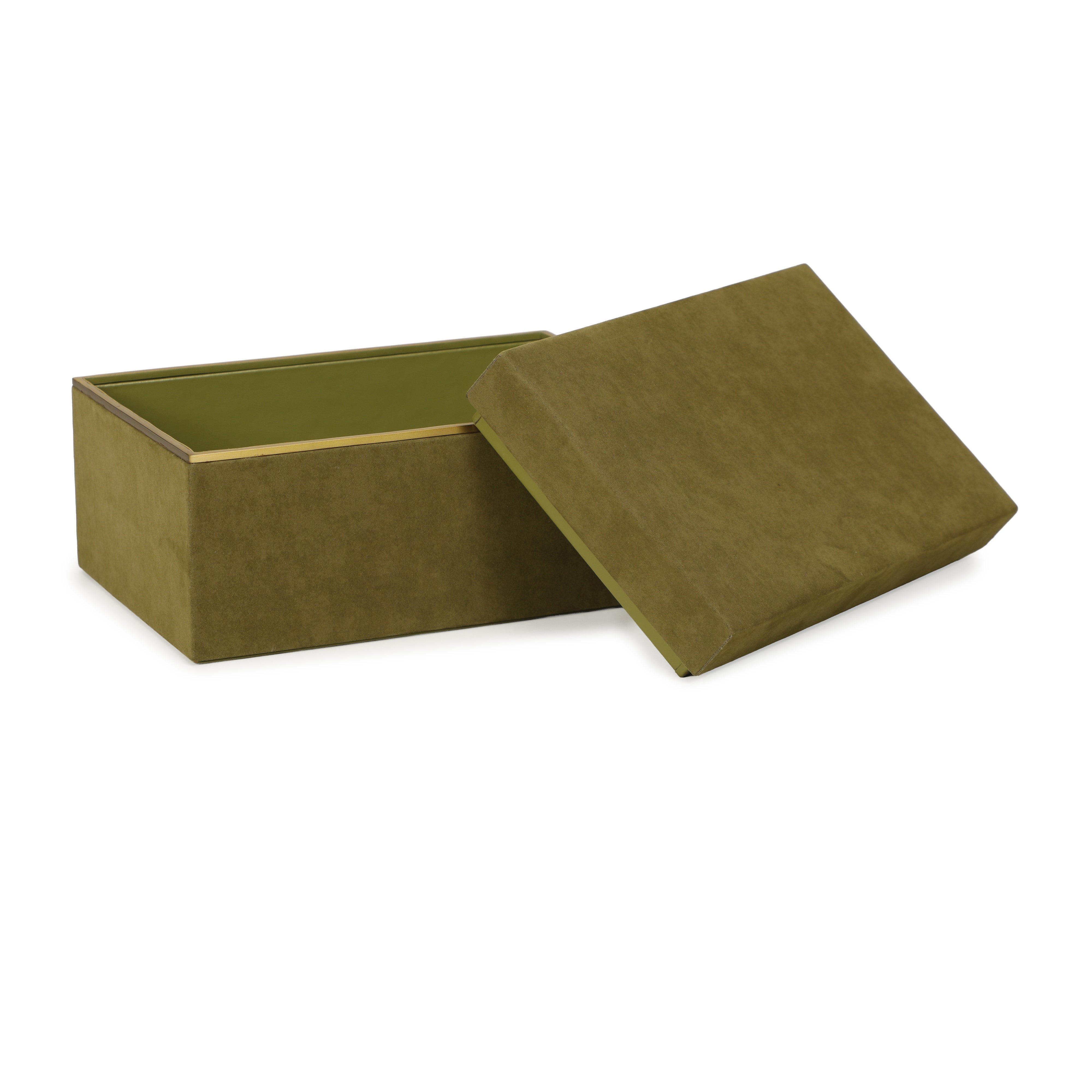 Pisa Green Vegan Suede Contract-Grade Storage Box - Luxe Home Furnishings (Jersey City, NJ)
