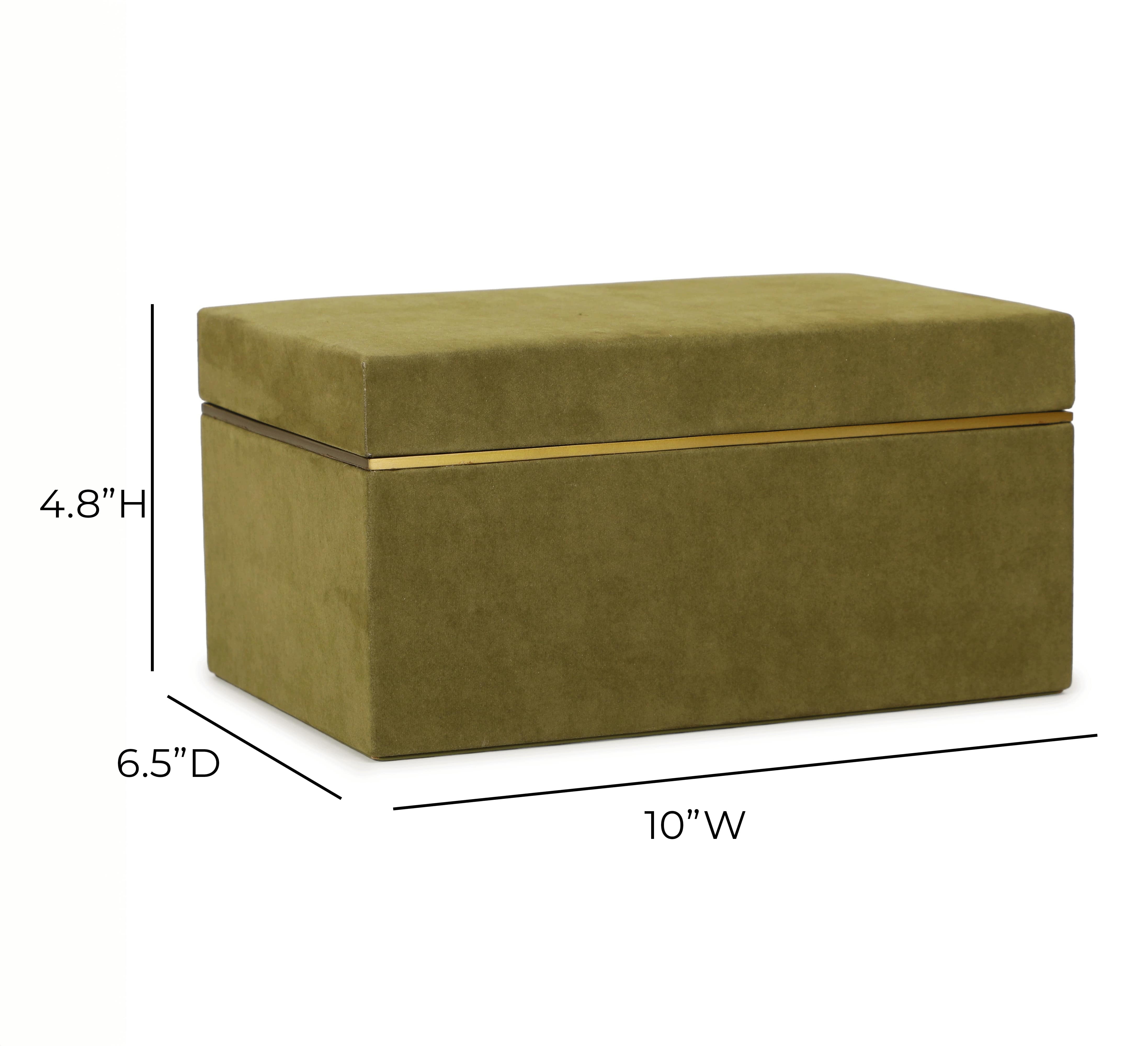 Pisa Green Vegan Suede Contract-Grade Storage Box - Luxe Home Furnishings (Jersey City, NJ)