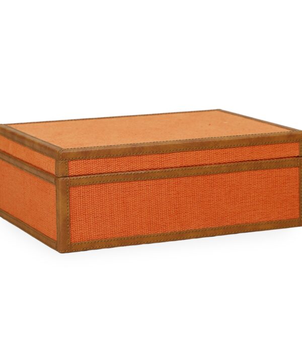 Acre Orange Cotton Jute Contract-Grade Jewelry Box - Luxe Home Furnishings (Jersey City, NJ)