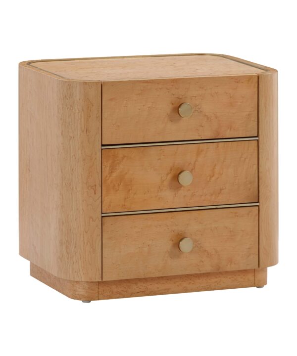 Abigail 22" Natural Birdseye Maple 3-Drawer Nightstand - Luxe Home Furnishings (Jersey City, NJ)