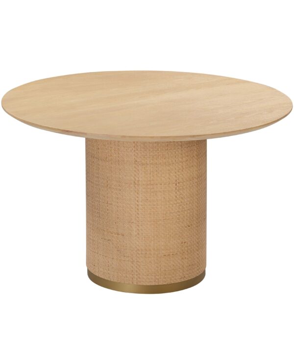 Akiba 47" Natural Ash & Rattan Round Dining Table - Luxe Home Furnishings (Jersey City, NJ)