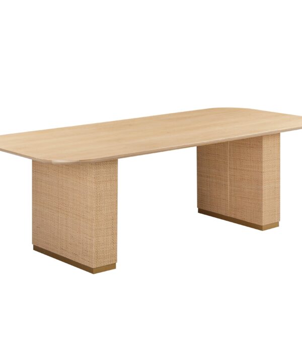 Akiba 96" Natural Ash & Rattan Rectangular Dining Table - Luxe Home Furnishings (Jersey City, NJ)