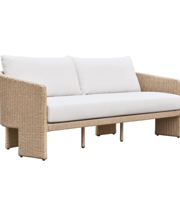 Alexa 80" Rattan Performance Fabric Outdoor Sofa - Luxe Home Furnishings (Jersey City, NJ)