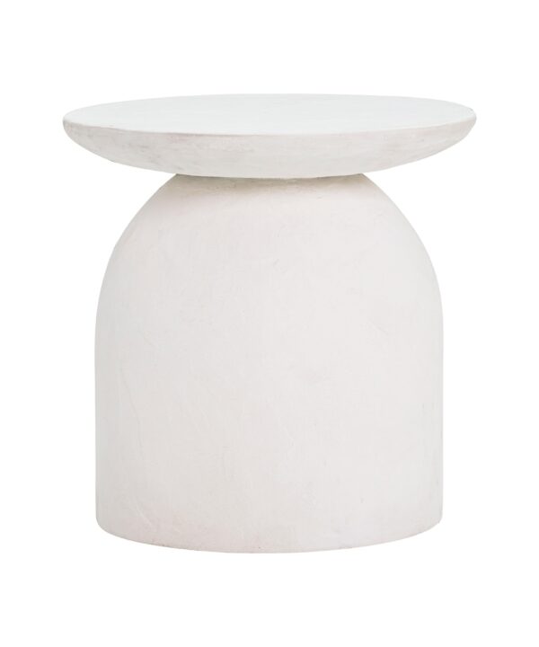Aloe White Indoor/Outdoor Concrete Side Table - Luxe Home Furnishings (Jersey City, NJ)