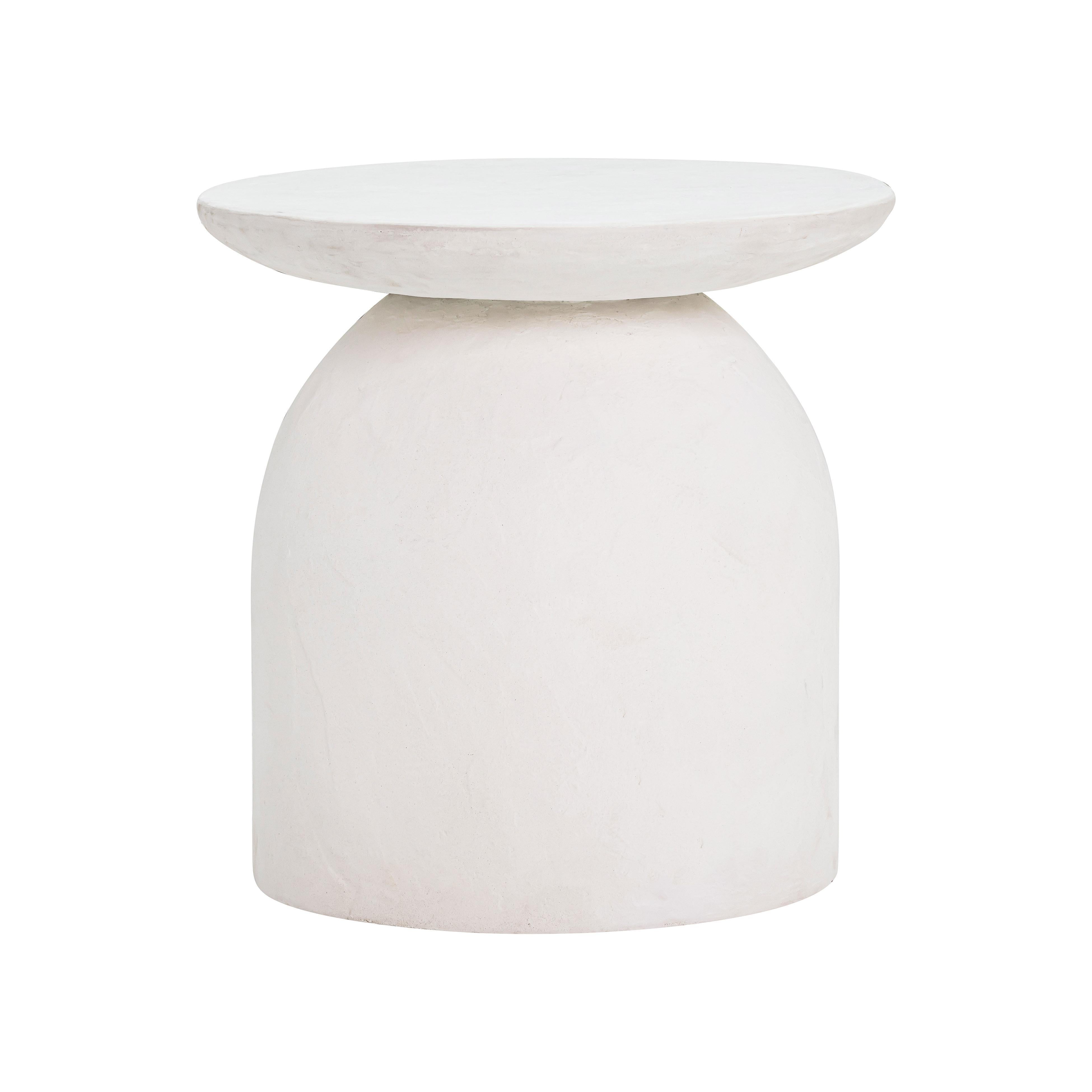 Aloe White Indoor/Outdoor Concrete Side Table - Luxe Home Furnishings (Jersey City, NJ)