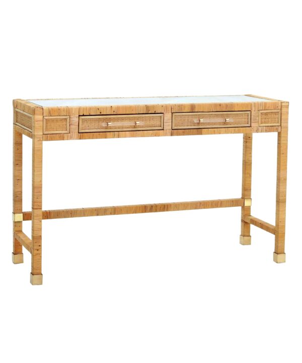 Amara 47" Woven Rattan Desk - Luxe Home Furnishings (Jersey City, NJ)