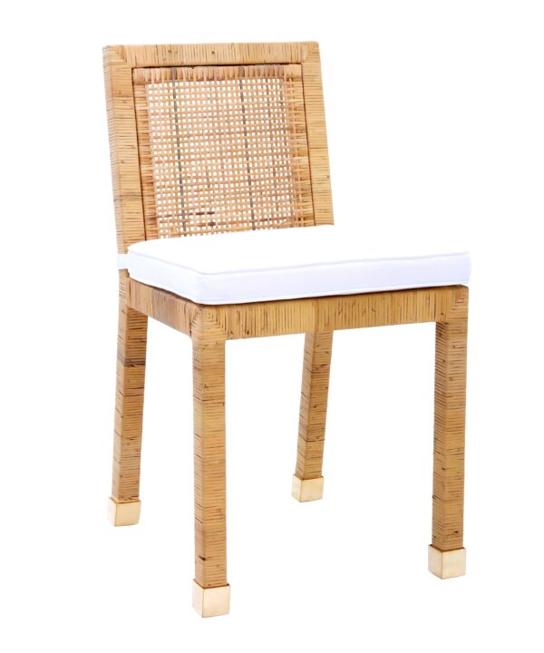Amara Rattan Performance Fabric Dining Chair - Luxe Home Furnishings (Jersey City, NJ)