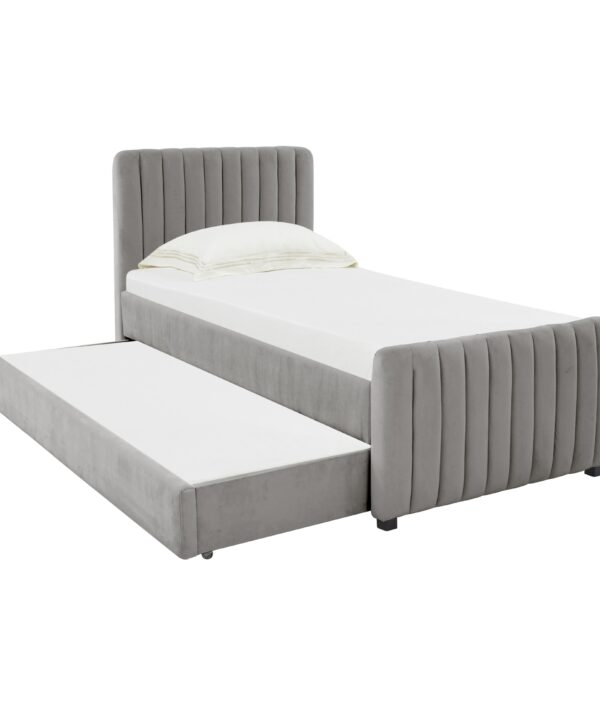 Angela Performance Velvet Trundle Bed in Twin - Luxe Home Furnishings (Jersey City, NJ)