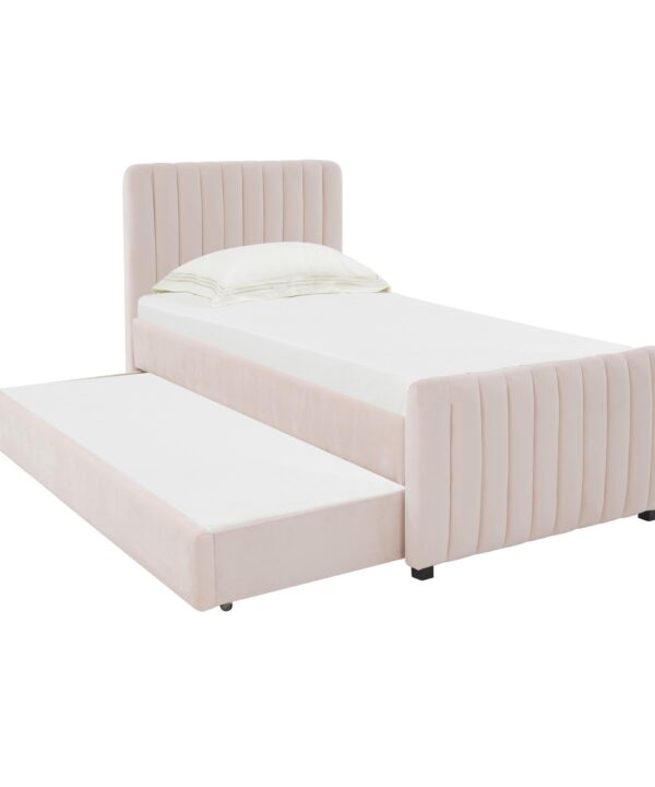 Angela Performance Velvet Trundle Bed in Twin - Luxe Home Furnishings (Jersey City, NJ)