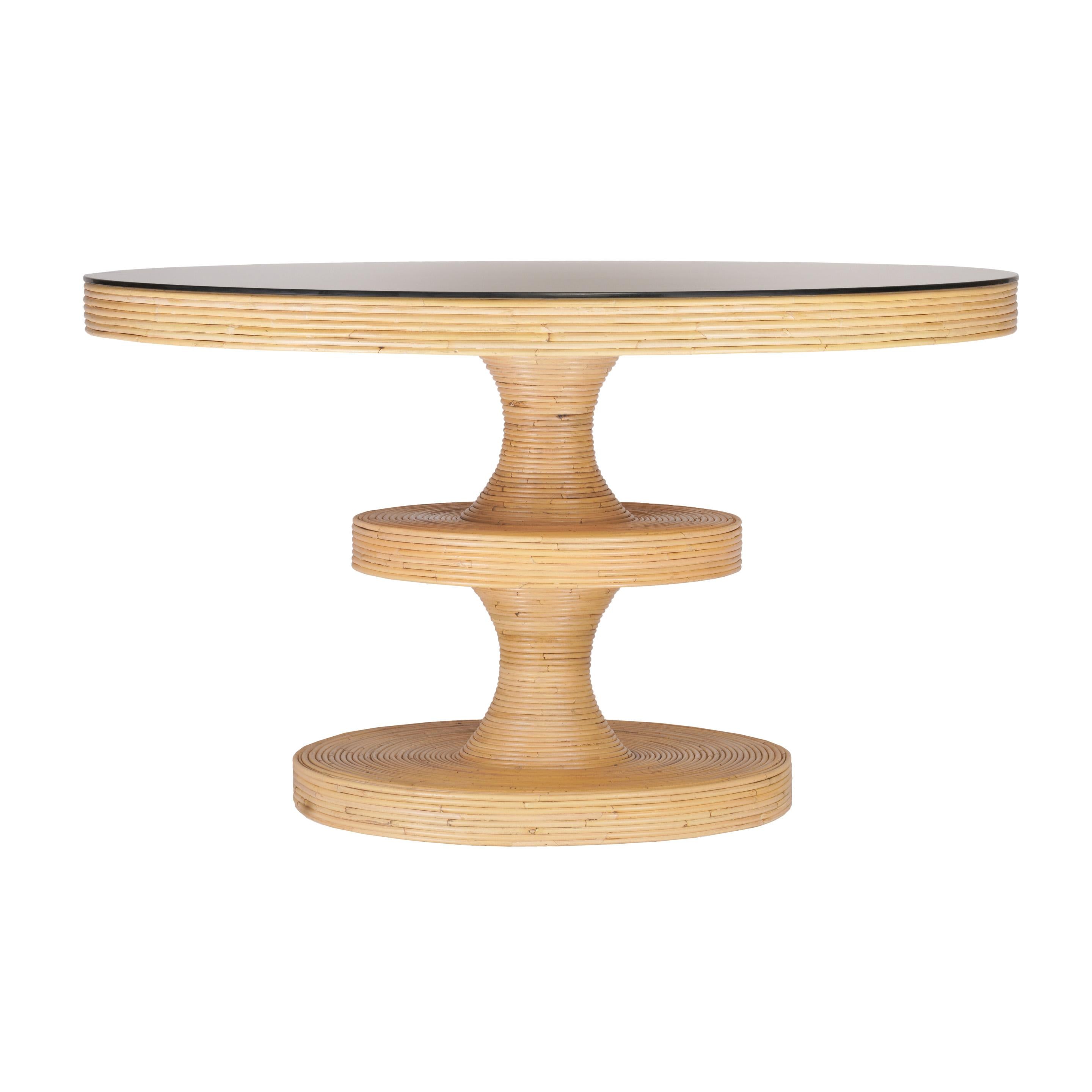 Apollonia 51" Natural Rattan Round Dining Table - Luxe Home Furnishings (Jersey City, NJ)