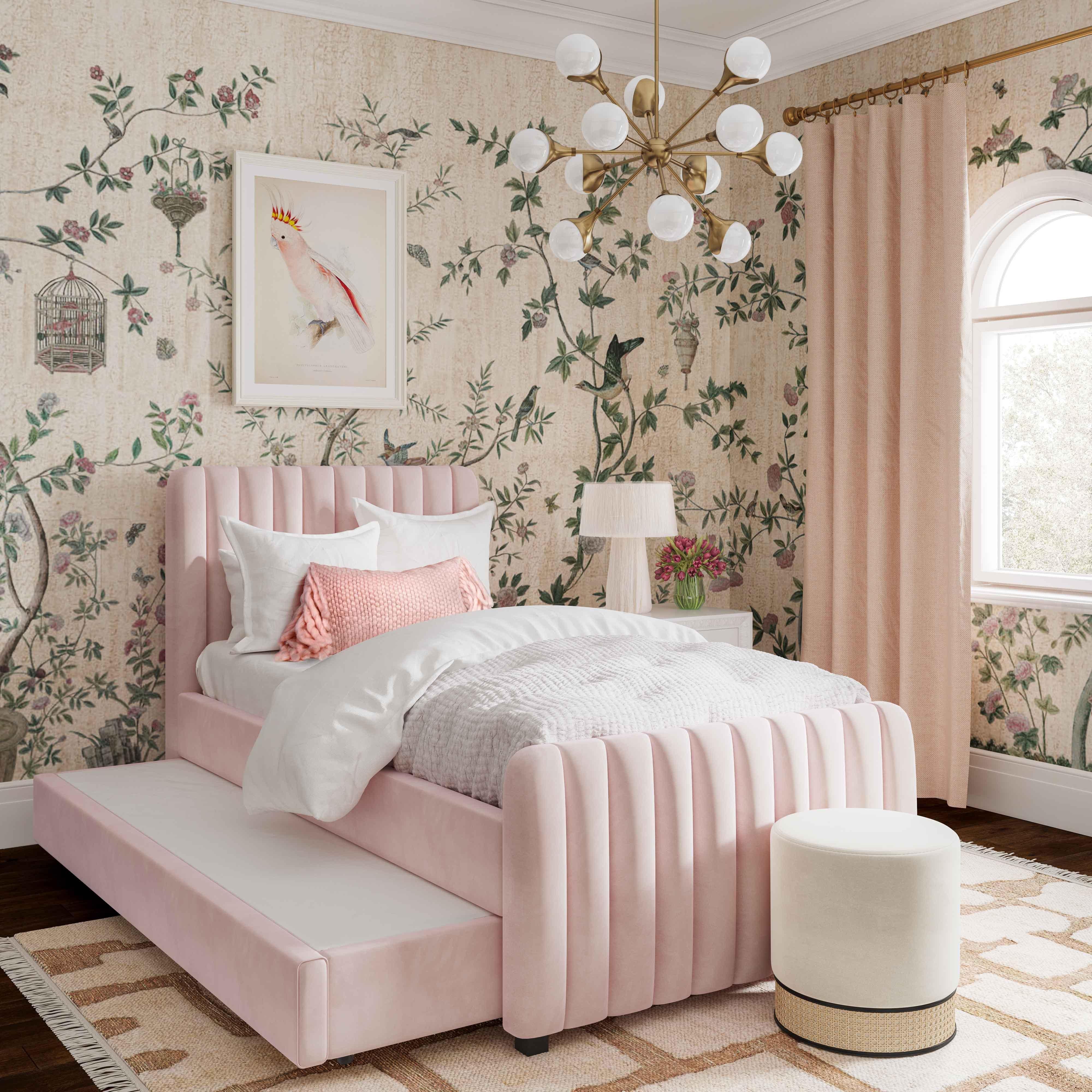 Angela Performance Velvet Trundle Bed in Twin - Luxe Home Furnishings (Jersey City, NJ)
