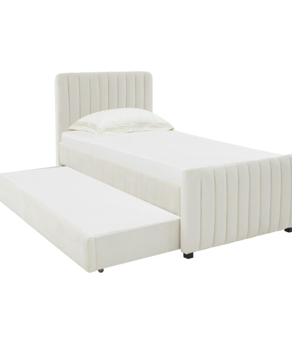Angela Performance Velvet Trundle Bed in Twin - Luxe Home Furnishings (Jersey City, NJ)