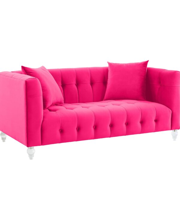 Bea 66" Hot Pink Performance Velvet Loveseat - Luxe Home Furnishings (Jersey City, NJ)