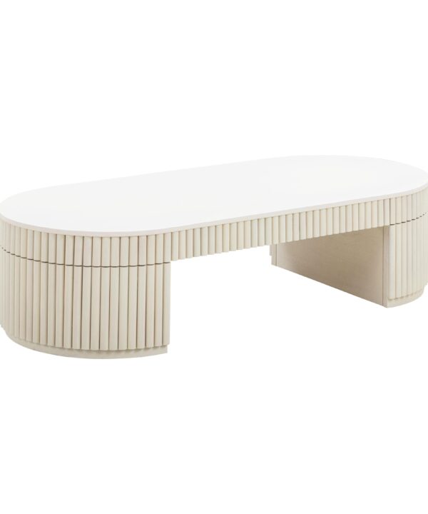 Bella 48" Cream Oval Coffee Table - Luxe Home Furnishings (Jersey City, NJ)