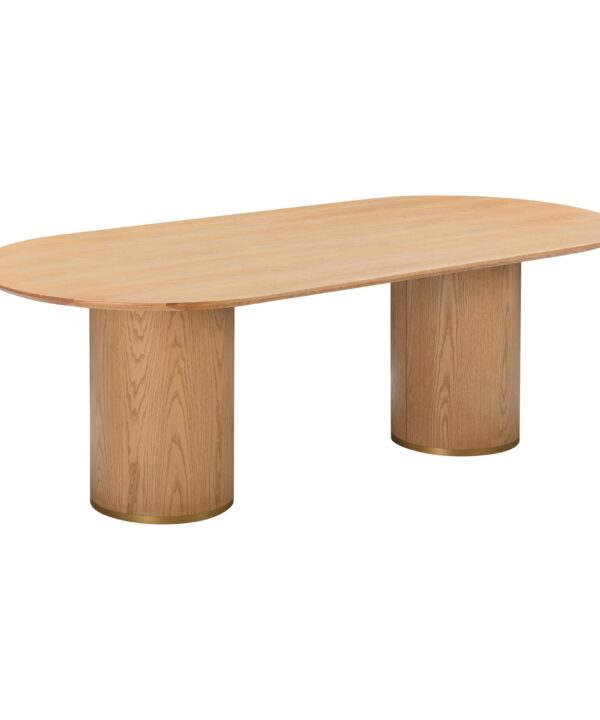 Brandy 95" Natural Ash Wood Oval Dining Table - Luxe Home Furnishings (Jersey City, NJ)