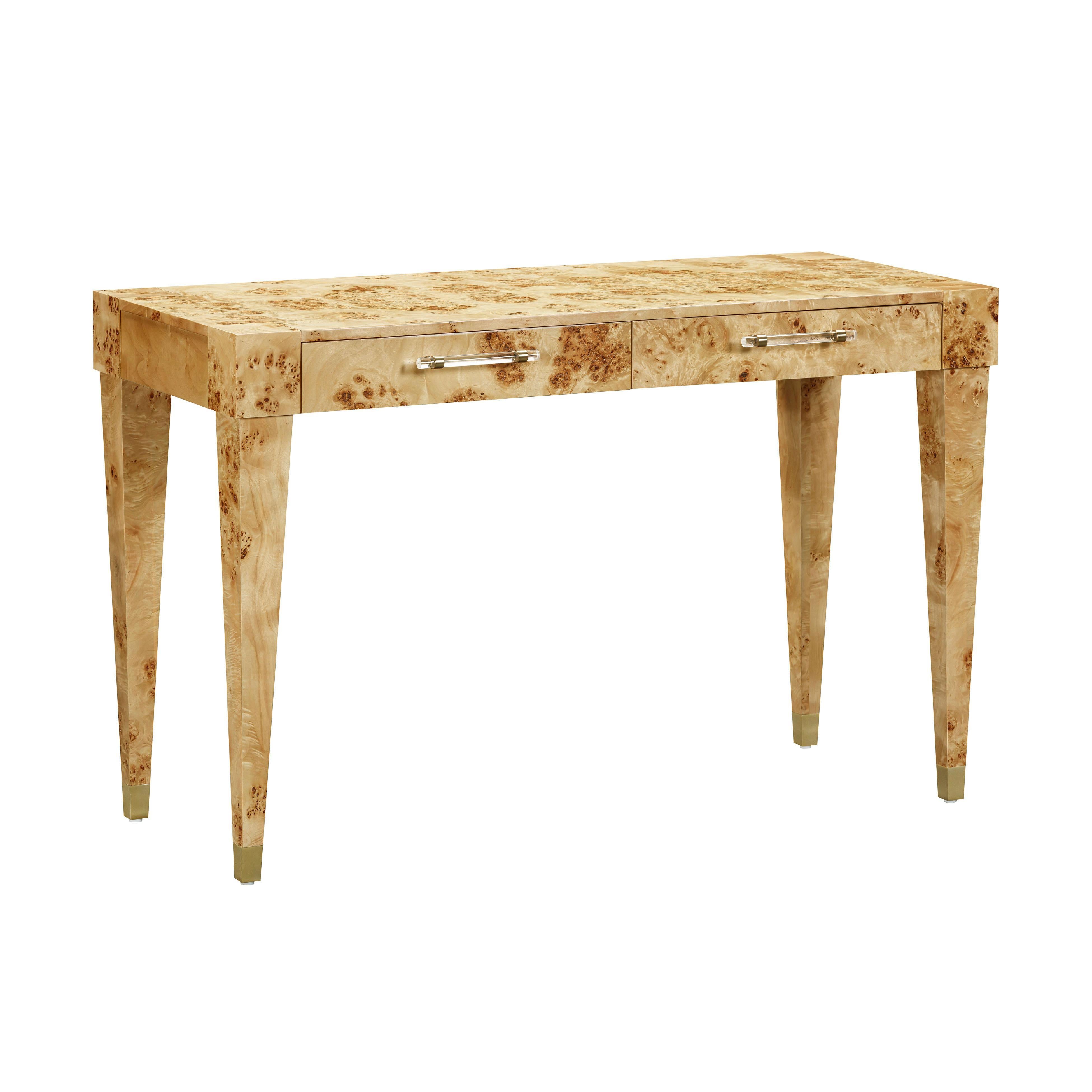 Brandyss 48" Burl 2-Drawer Work Desk - Luxe Home Furnishings (Jersey City, NJ)