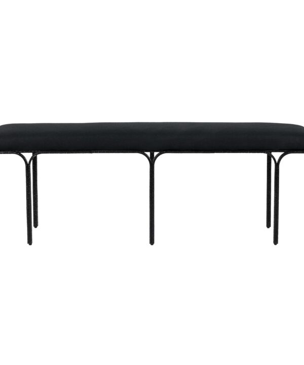 Bryn 59" Black Linen Bench - Luxe Home Furnishings (Jersey City, NJ)