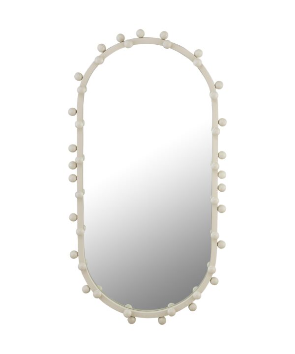 Bubbles Ivory Oval Wall Mirror (17"X31.5"-22.6"X42") - Luxe Home Furnishings (Jersey City, NJ)