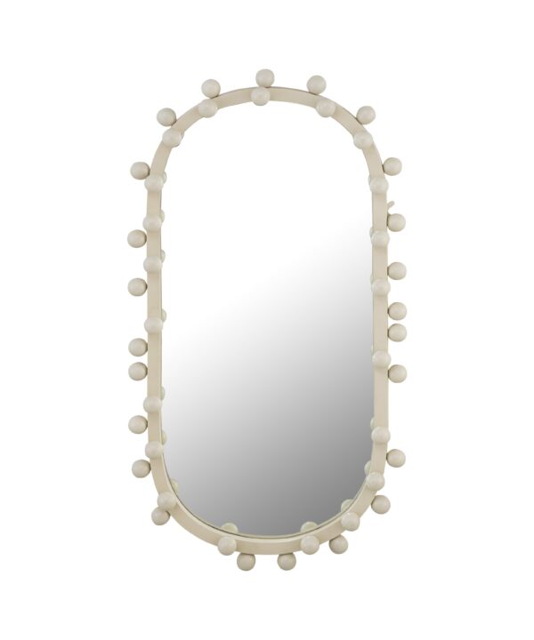 Bubbles Ivory Oval Wall Mirror (17"X31.5"-22.6"X42") - Luxe Home Furnishings (Jersey City, NJ)