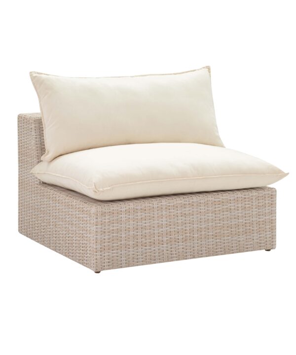 Cali Natural Wicker Outdoor Armless Chair - Luxe Home Furnishings (Jersey City, NJ)