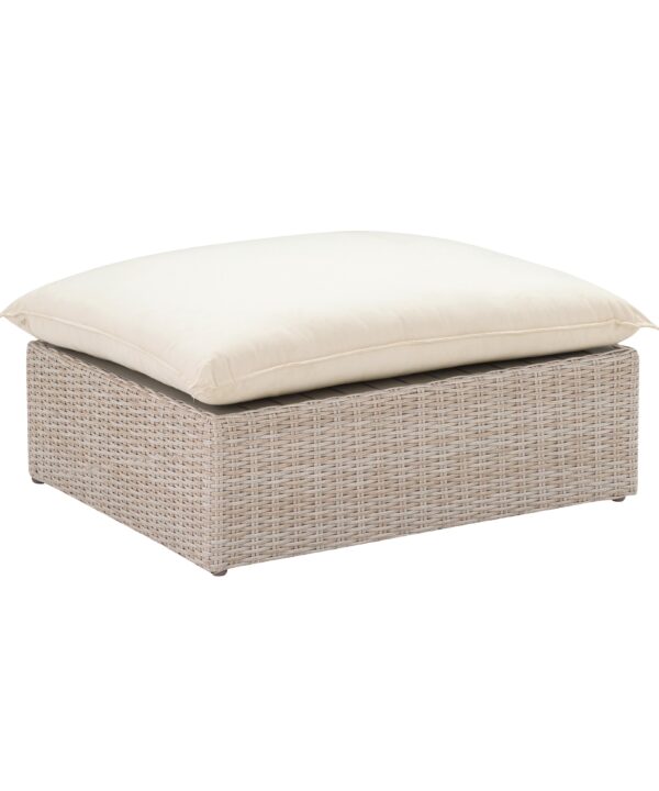 Cali 39" Natural Wicker Outdoor Ottoman / Coffee Table - Luxe Home Furnishings (Jersey City, NJ)