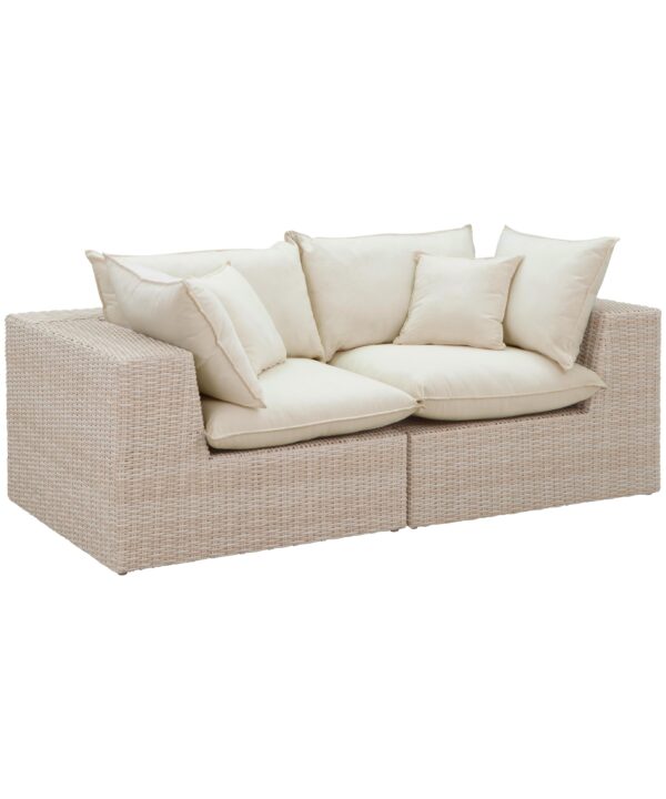 Cali 80" Natural Wicker Outdoor Modular Loveseat - Luxe Home Furnishings (Jersey City, NJ)