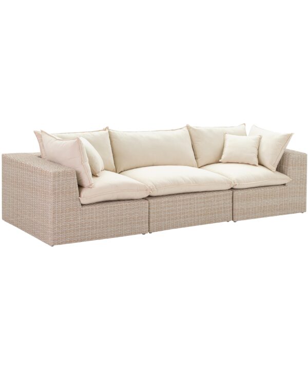 Cali 120" Natural Wicker Outdoor Modular Sofa - Luxe Home Furnishings (Jersey City, NJ)