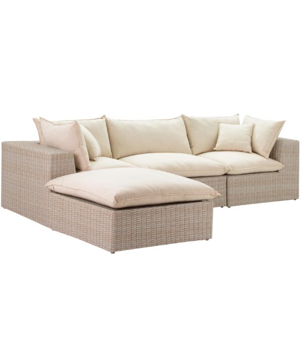 Cali 4-Piece Natural Wicker Outdoor Modular Sectional - Luxe Home Furnishings (Jersey City, NJ)