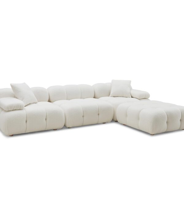 Calliope 4-Piece Performance Vegan Shearling Modular Sectional - Luxe Home Furnishings (Jersey City, NJ)