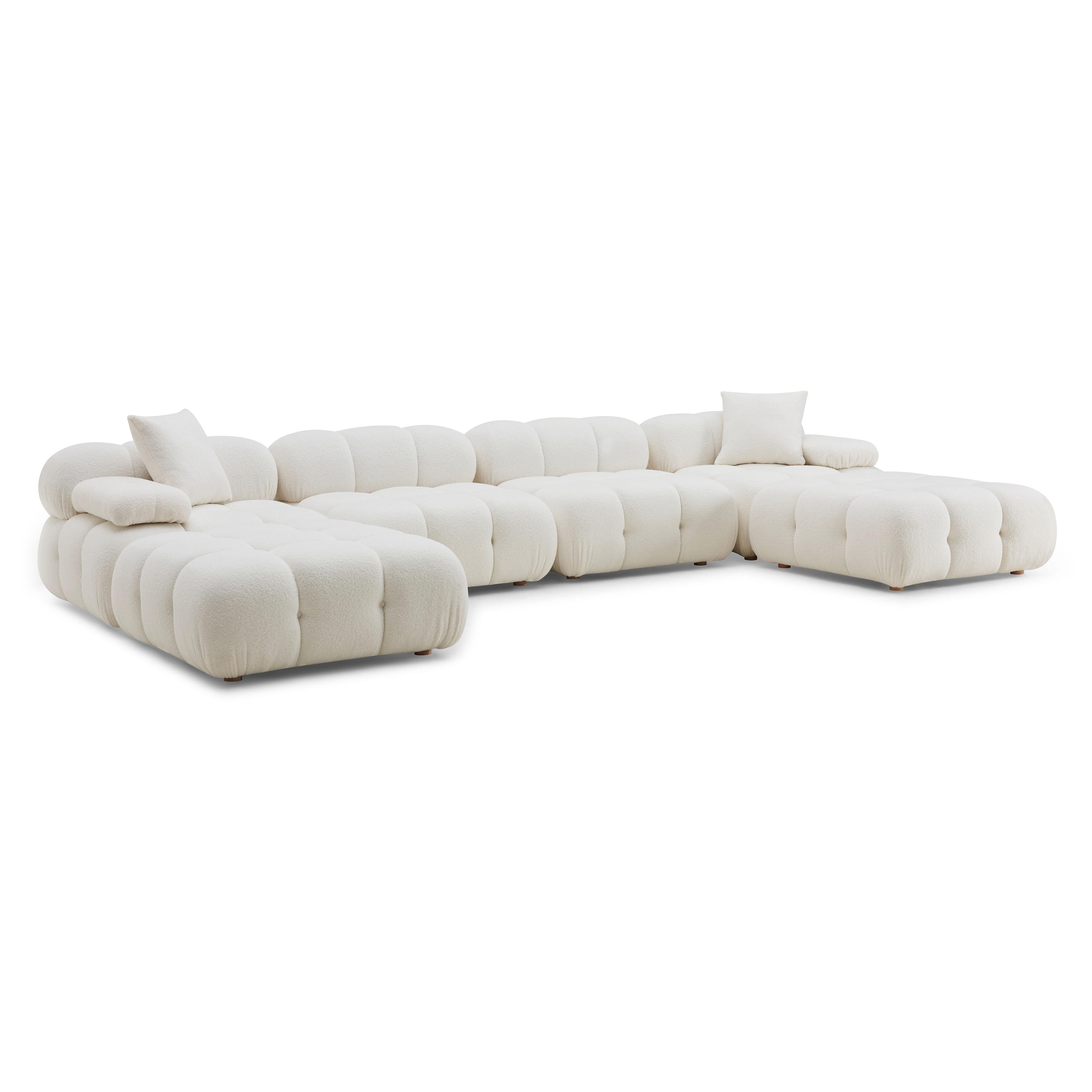 Calliope 6-piece Performance Vegan Shearling Modular U-Sectional - Luxe Home Furnishings (Jersey City, NJ)