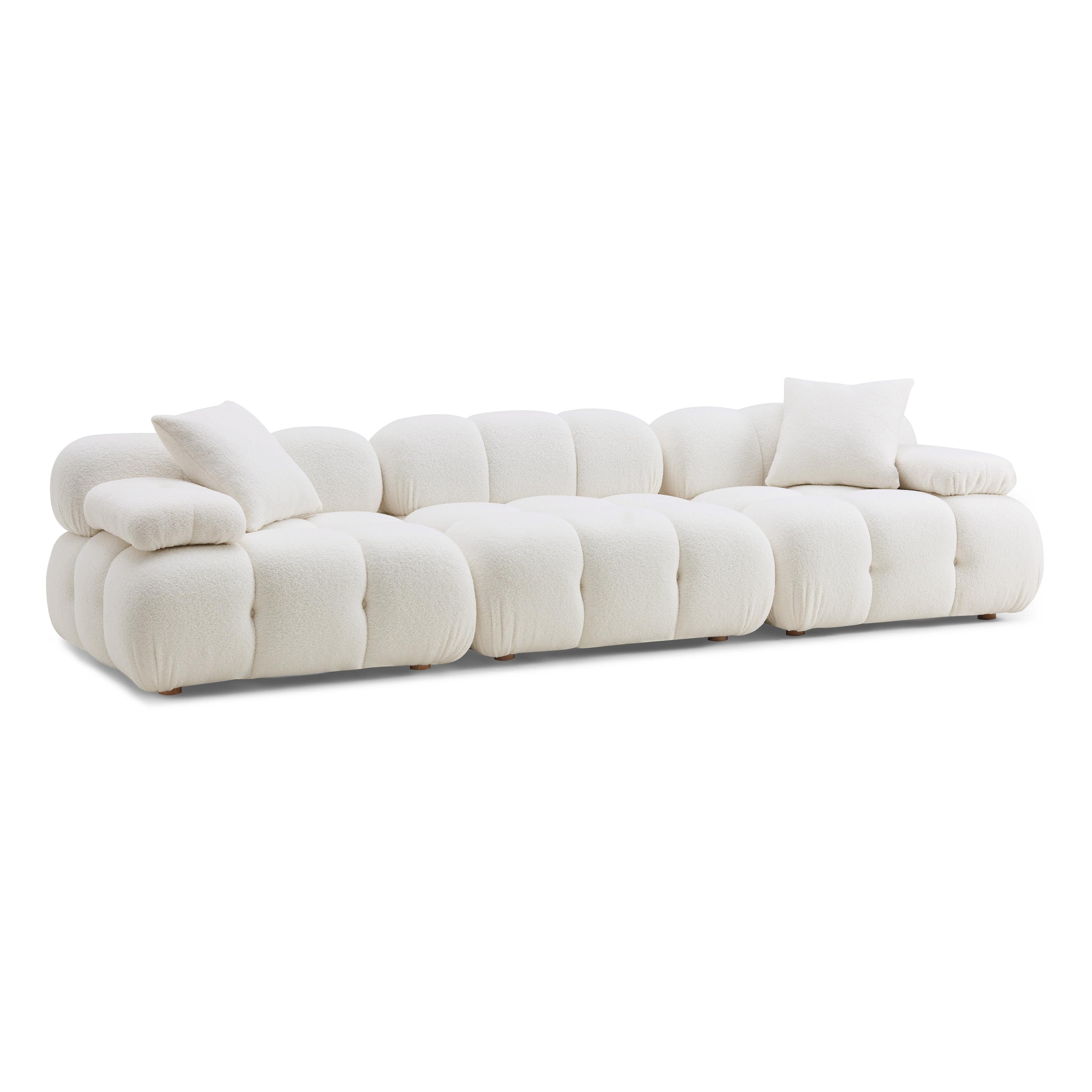 Calliope 118" Performance Vegan Shearling Modular Sofa - Luxe Home Furnishings (Jersey City, NJ)