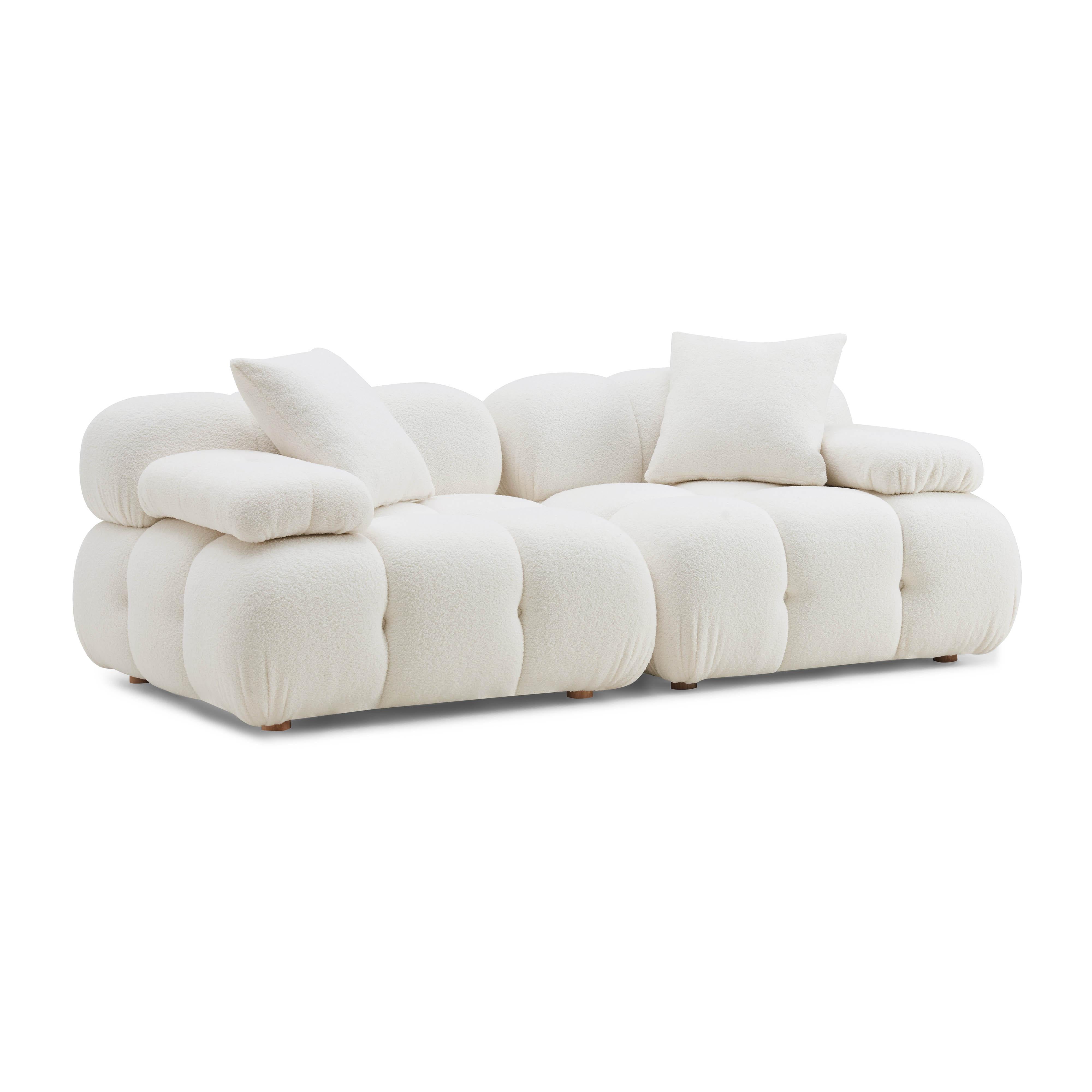 Calliope 79" Performance Vegan Shearling Modular Loveseat - Luxe Home Furnishings (Jersey City, NJ)