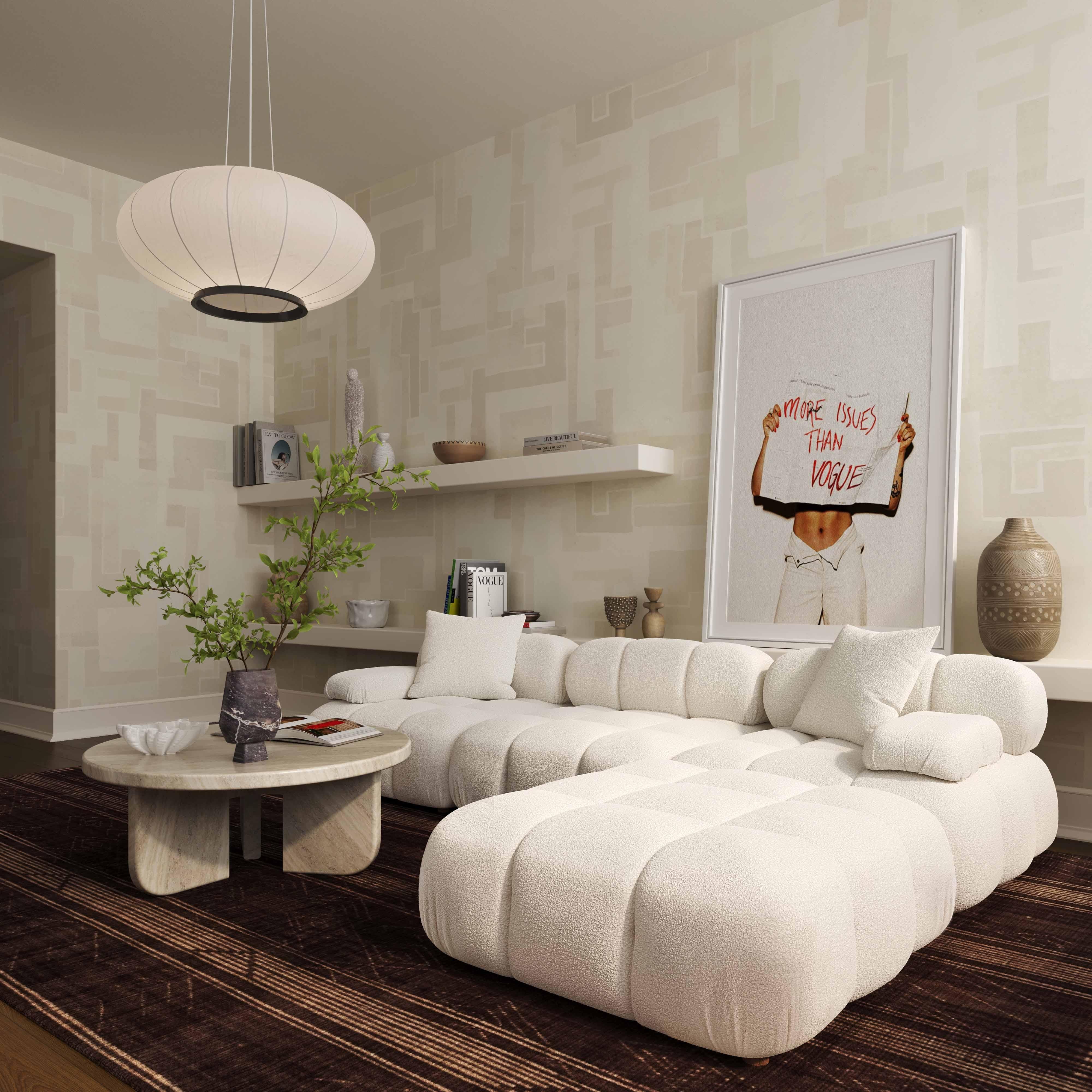 Calliope 4-Piece Performance Vegan Shearling Modular Sectional - Luxe Home Furnishings (Jersey City, NJ)