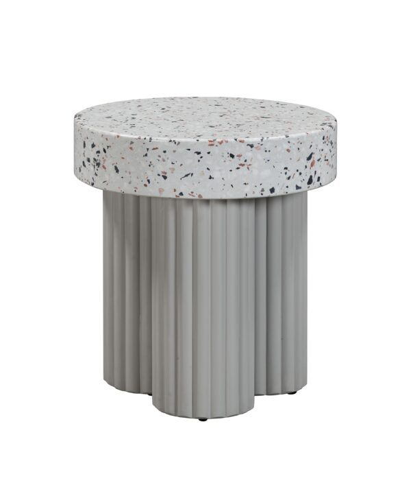 Clover Faux Terrazzo Indoor/Outdoor Round Side Table - Luxe Home Furnishings (Jersey City, NJ)