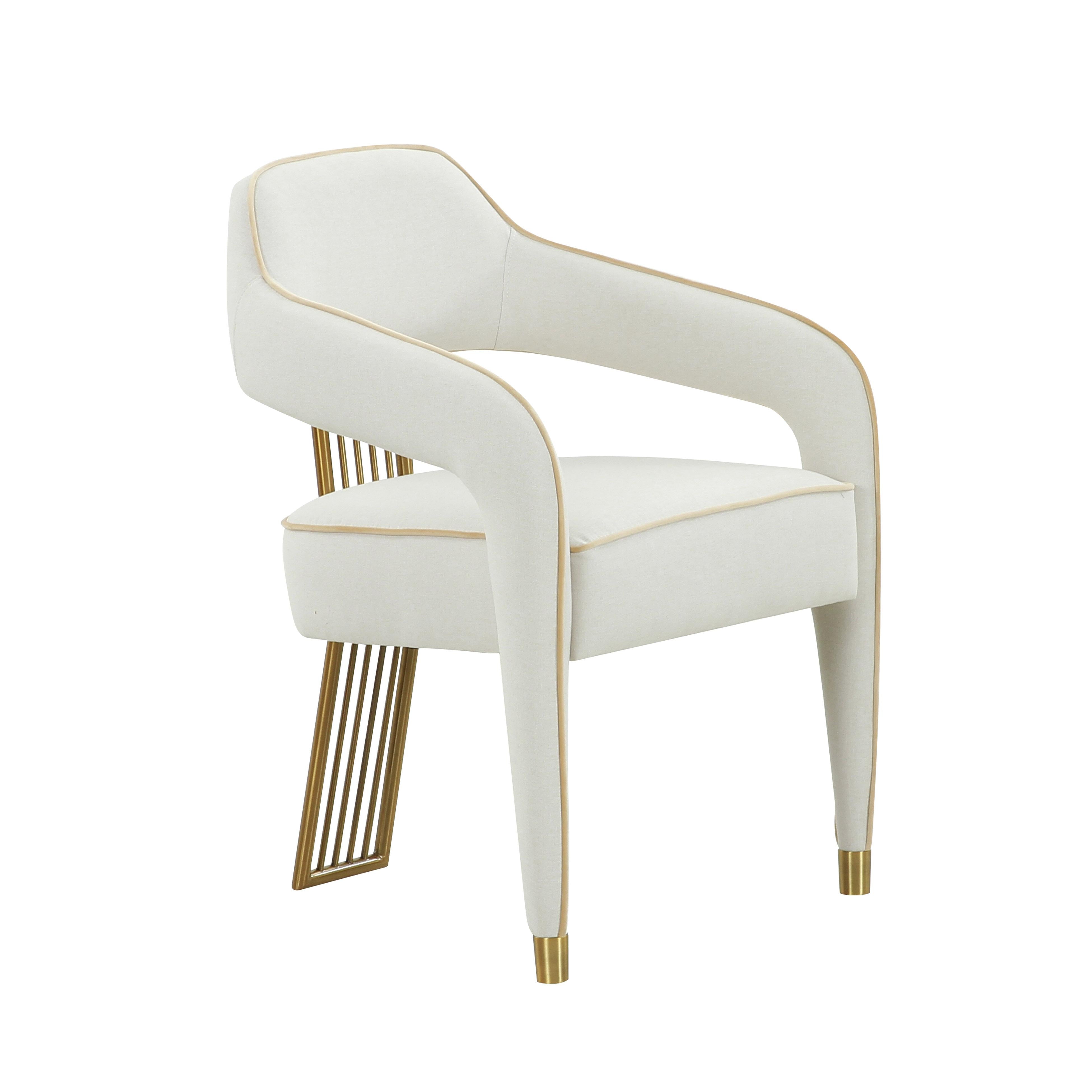 Corralis Cream Performance Linen Dining Chair - Luxe Home Furnishings (Jersey City, NJ)