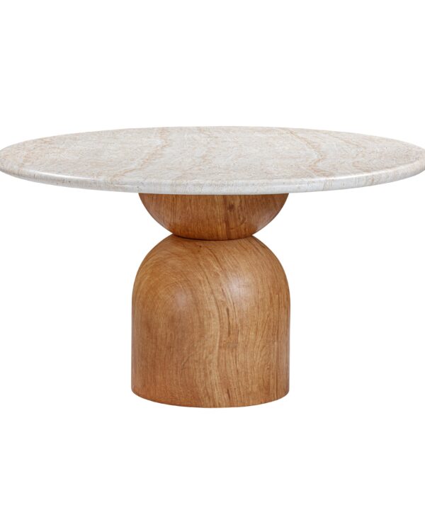 Cynthia 54" Faux Travertine Indoor/Outdoor Concrete Round Dining Table - Luxe Home Furnishings (Jersey City, NJ)