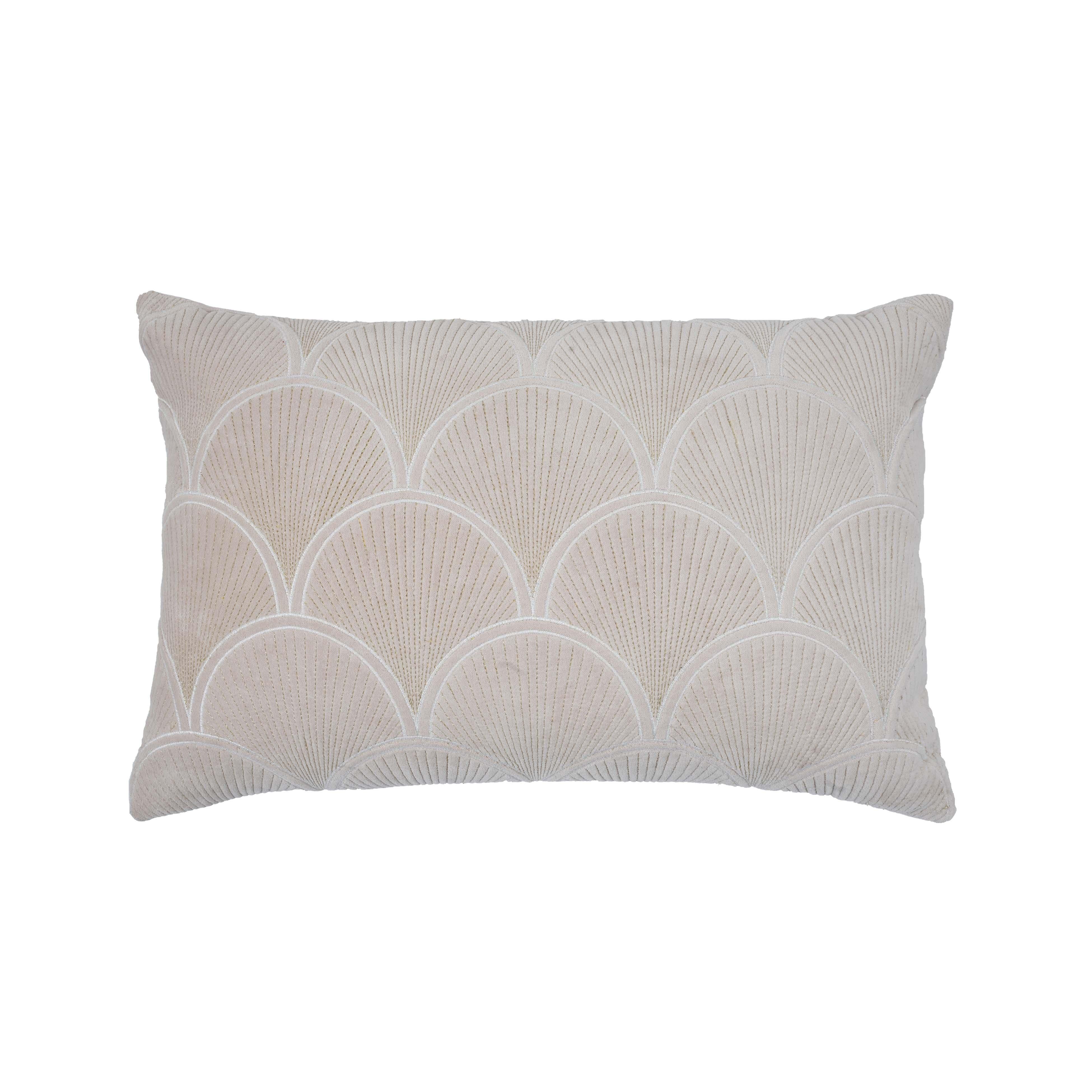 Destiny 24"X16" White Woven Rectangular Throw Pillow - Luxe Home Furnishings (Jersey City, NJ)