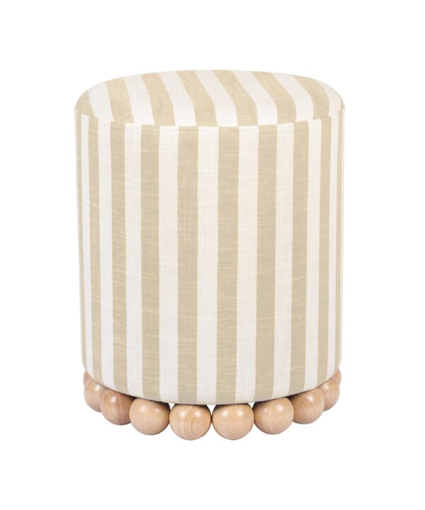 Dex Striped Linen Ottoman - Luxe Home Furnishings (Jersey City, NJ)
