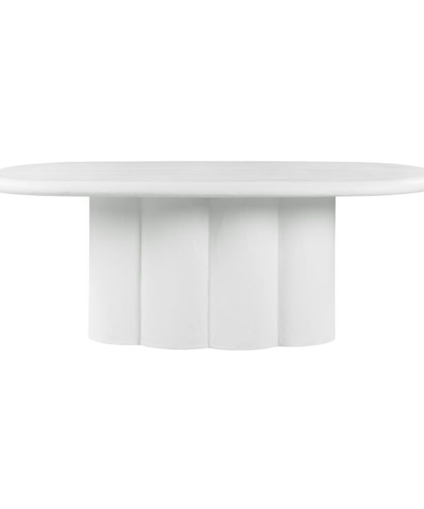 Elika 80" Faux Plaster Indoor / Outdoor Oval Dining Table - Luxe Home Furnishings (Jersey City, NJ)