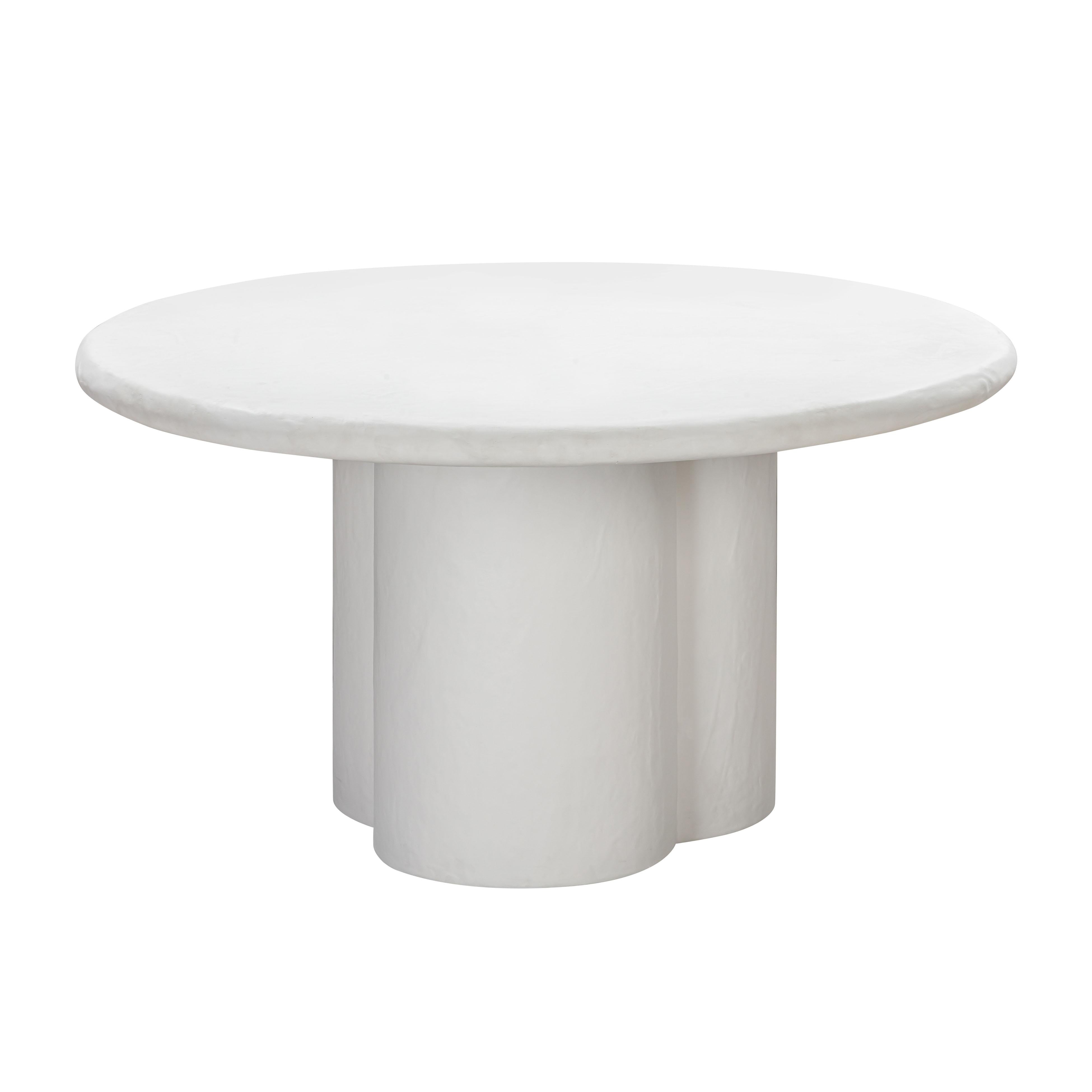 Elika 59" Faux Plaster Indoor / Outdoor Round Dining Table - Luxe Home Furnishings (Jersey City, NJ)