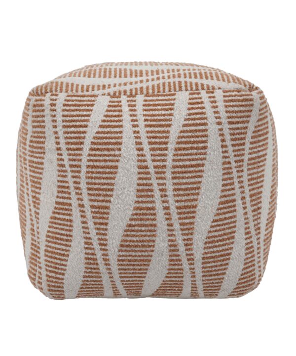 Ember Natural and Cream Woven Pouf - Luxe Home Furnishings (Jersey City, NJ)
