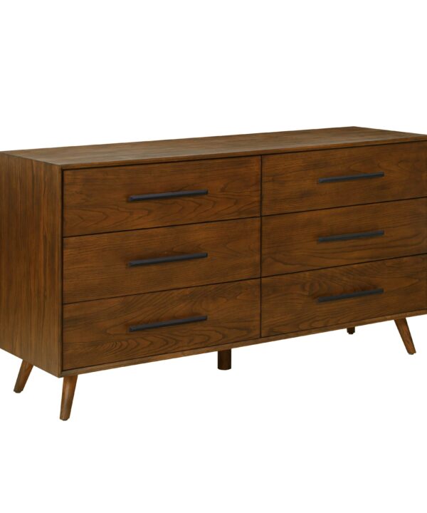 Emery 62" Walnut 6-Drawer Dresser - Luxe Home Furnishings (Jersey City, NJ)