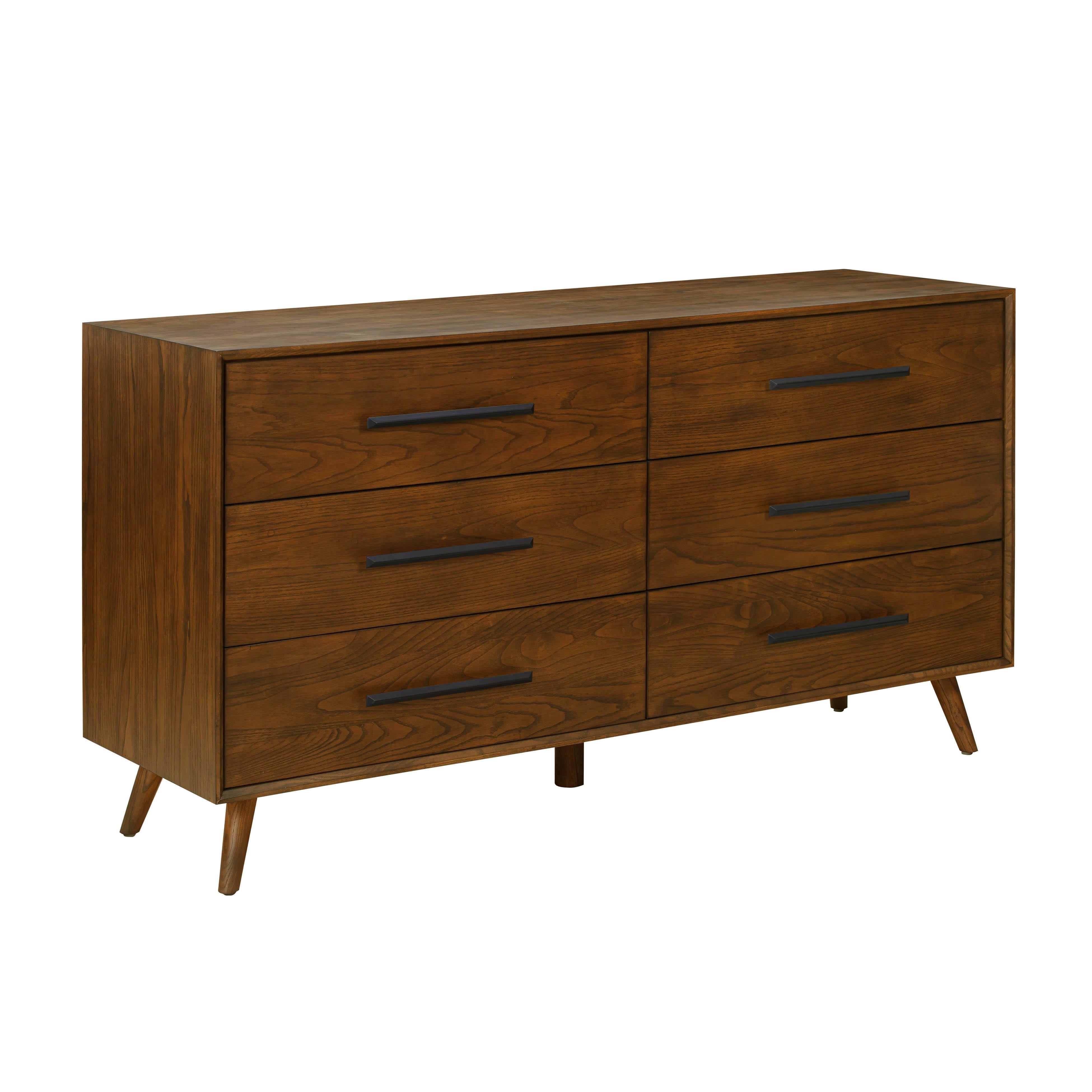 Emery 62" Walnut 6-Drawer Dresser - Luxe Home Furnishings (Jersey City, NJ)