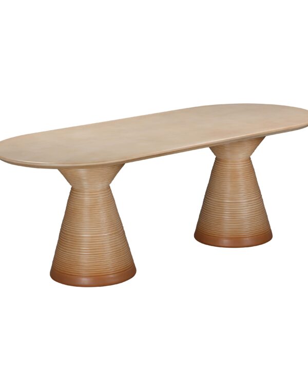 Fassa 87" Faux Terracotta Indoor / Outdoor Oval Dining Table - Luxe Home Furnishings (Jersey City, NJ)