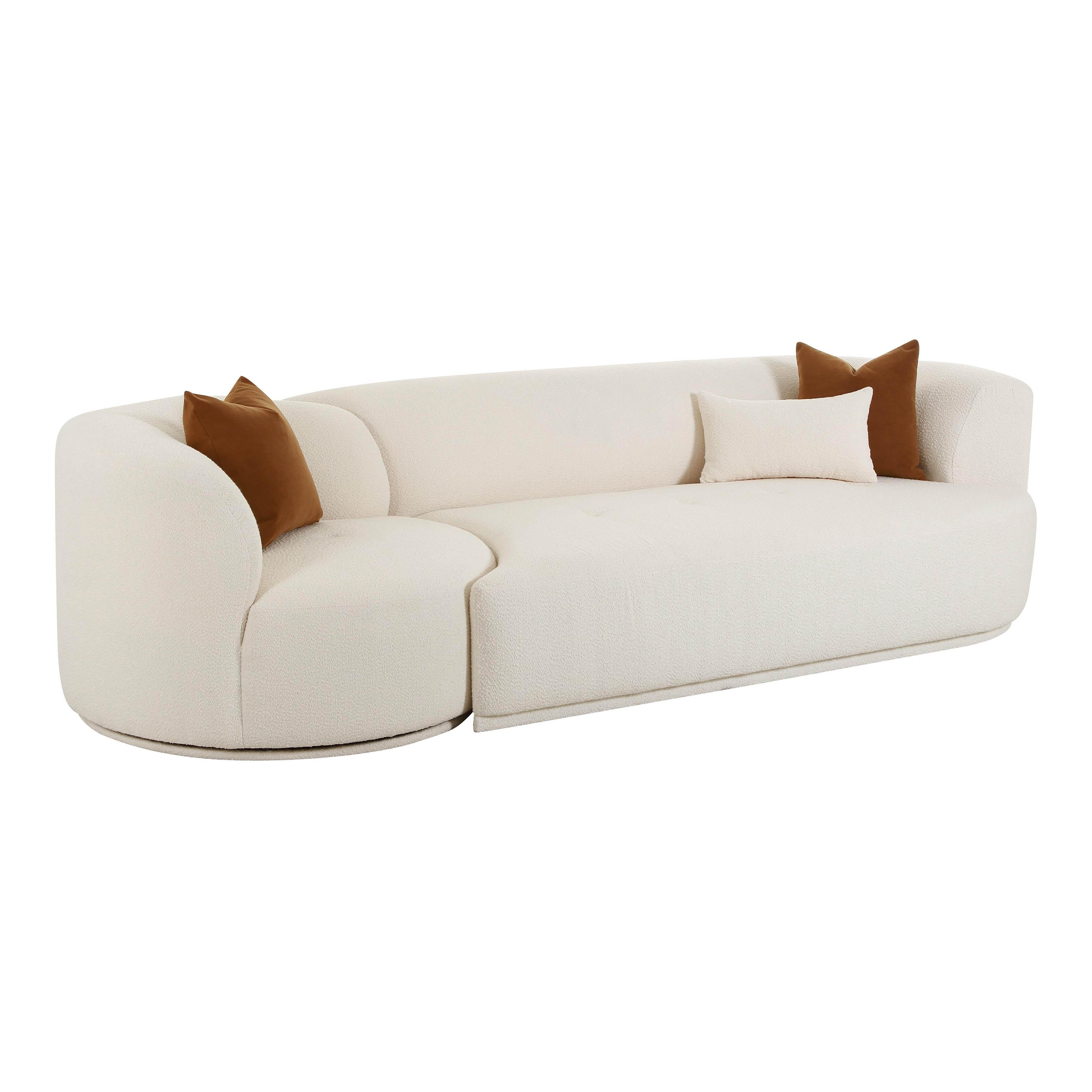 Fickle Cream Performance Boucle 2-Piece Modular Sofa - Luxe Home Furnishings (Jersey City, NJ)
