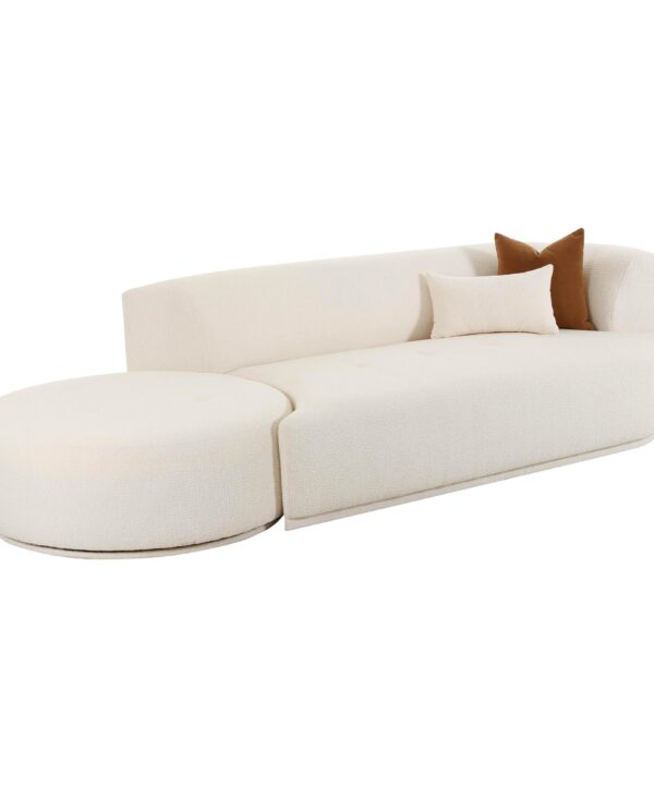 Fickle 112" 2-Piece Cream Performance Boucle Chaise Modular Sofa - Luxe Home Furnishings (Jersey City, NJ)