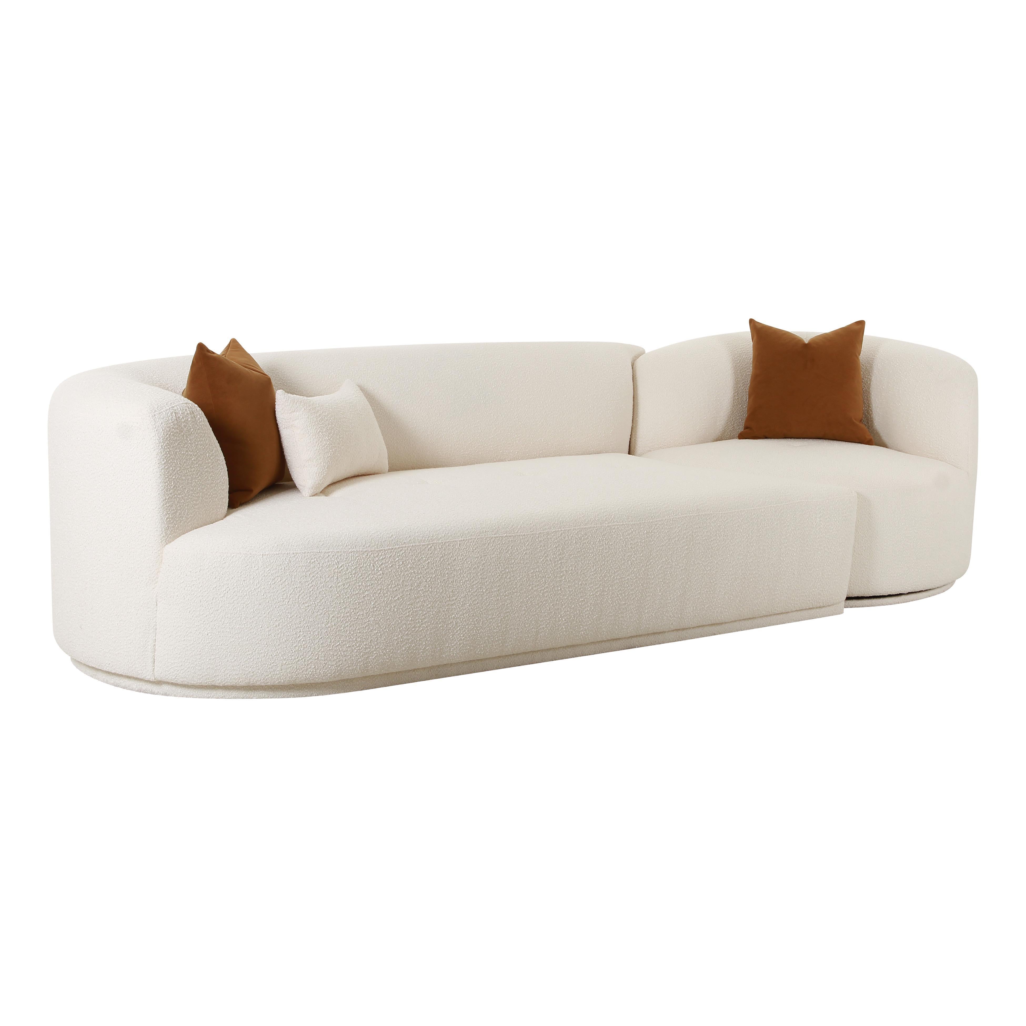Fickle Cream Performance Boucle 2-Piece Modular Sofa - Luxe Home Furnishings (Jersey City, NJ)