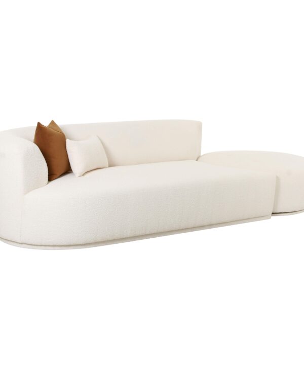 Fickle 112" 2-Piece Cream Performance Boucle Chaise Modular Sofa - Luxe Home Furnishings (Jersey City, NJ)